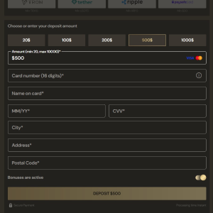Lucky Ones casino deposit